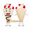 Strawberry Cream Crepe Mascot Costume Strawberry Cream Crepe Mascot Costume
