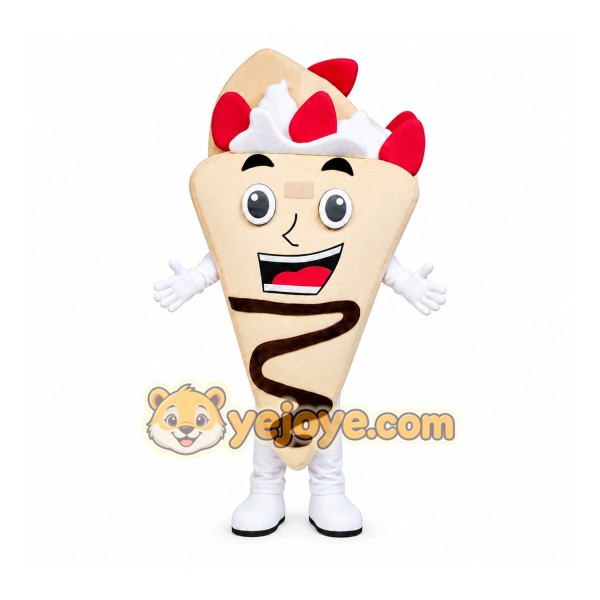 Strawberry Cream Crepe Mascot Costume Strawberry Cream Crepe Mascot Costume