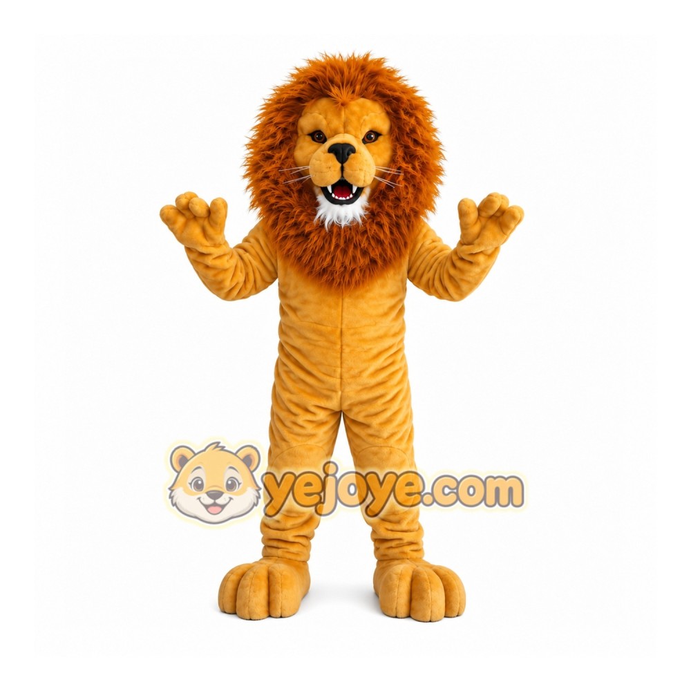 Tan Lion Mascot Costume