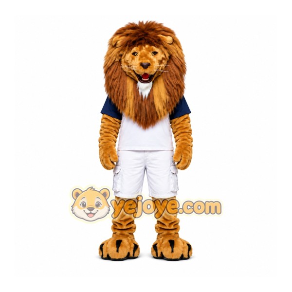 Lion White Shorts Mascot Costume