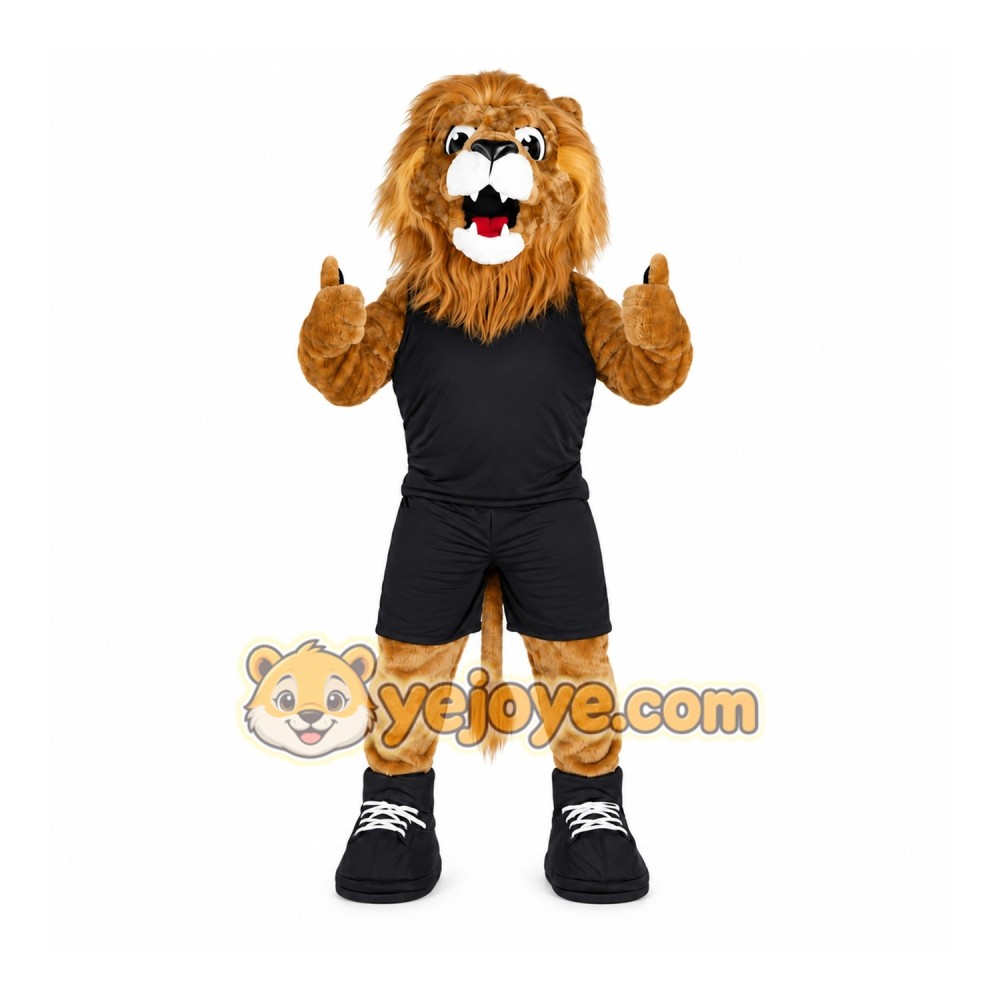 Lion Black Shorts Mascot Costume Lion Black Shorts Mascot Costume