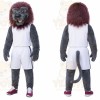 Gray Lion Mascot Costume