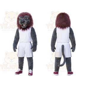 Gray Lion Mascot Costume
