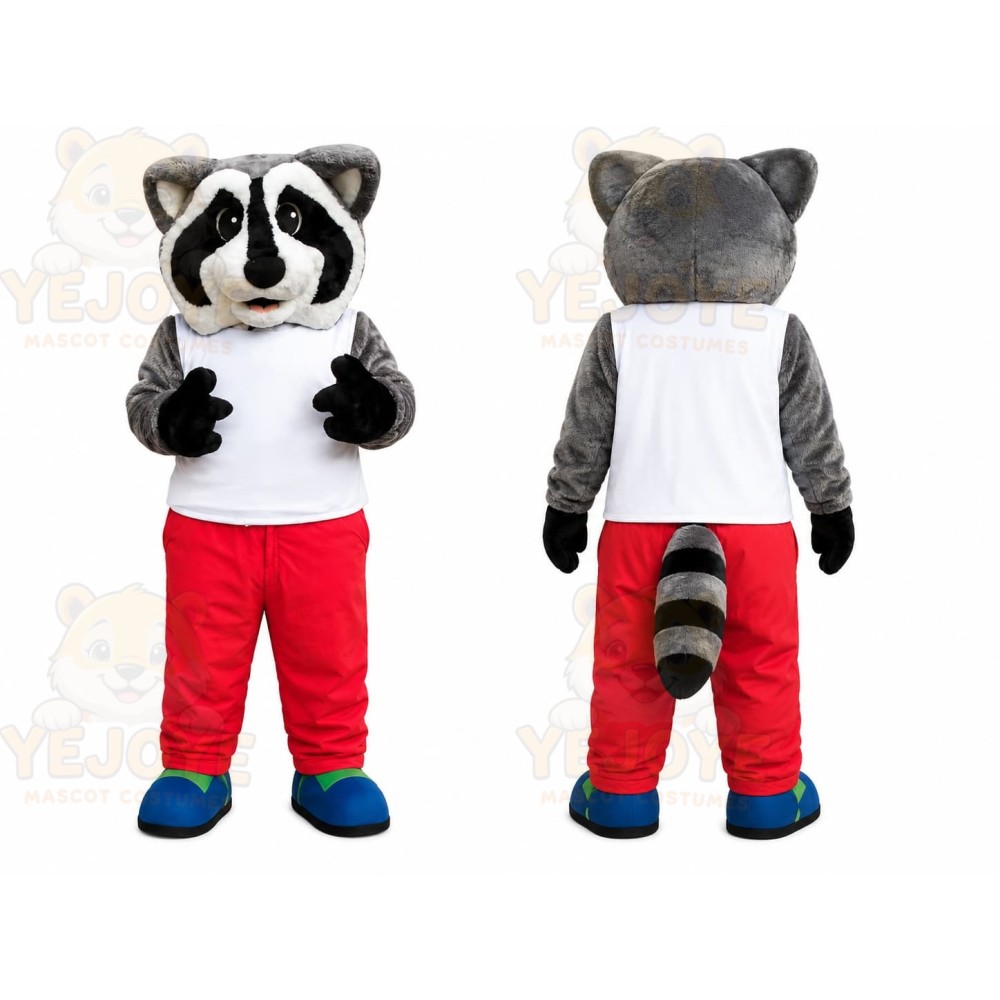 Raccoon Red Pants Mascot Costume