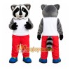 Raccoon Red Pants Mascot Costume Raccoon Red Pants Mascot Costume