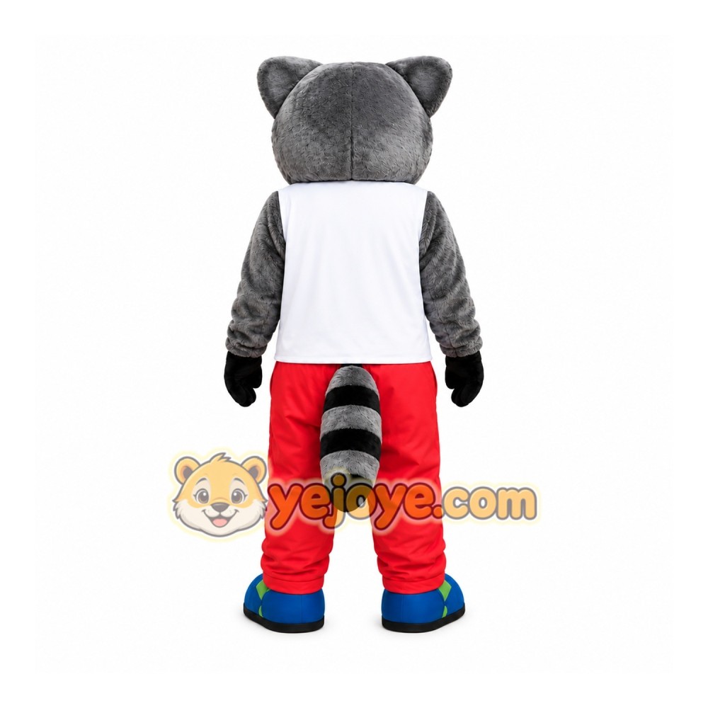 Raccoon Red Pants Mascot Costume Raccoon Red Pants Mascot Costume