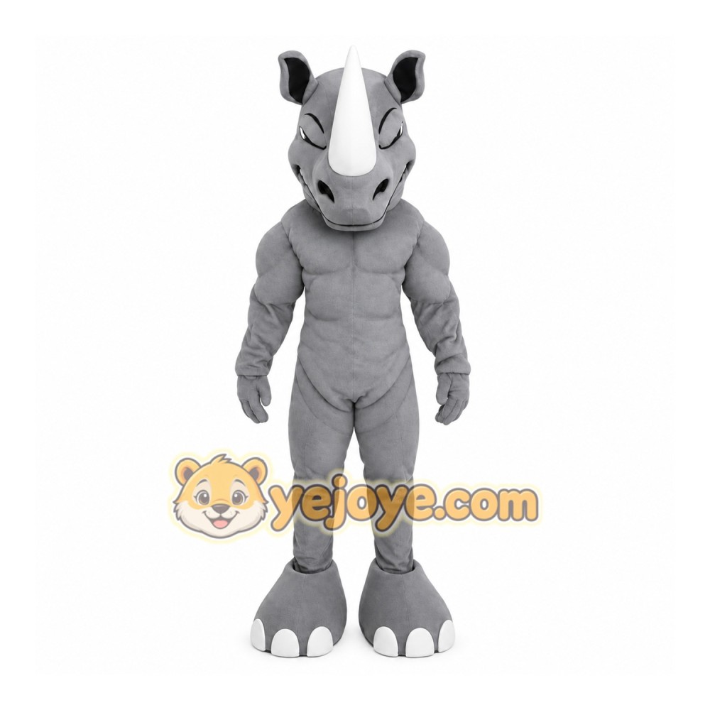 Gray Rhino Mascot Costume Gray Rhino Mascot Costume
