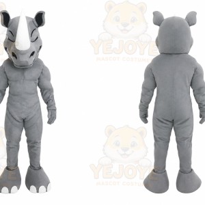 Gray Rhino Mascot Costume