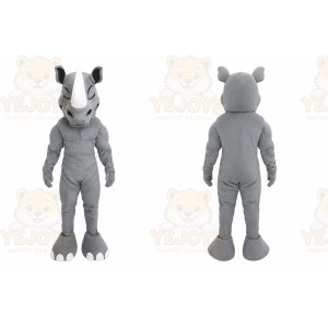 Gray Rhino Mascot Costume