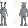 Gray Rhino Mascot Costume