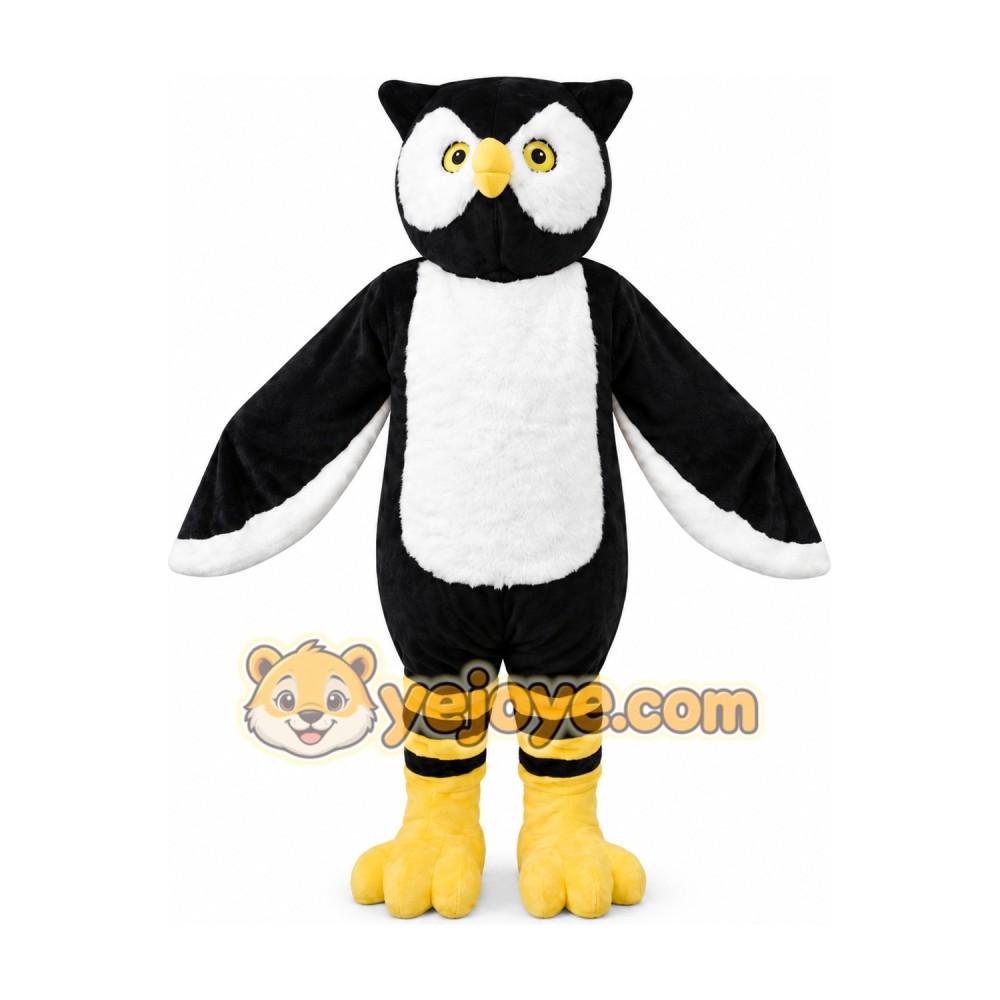 Black Owl Mascot Costume Black Owl Mascot Costume