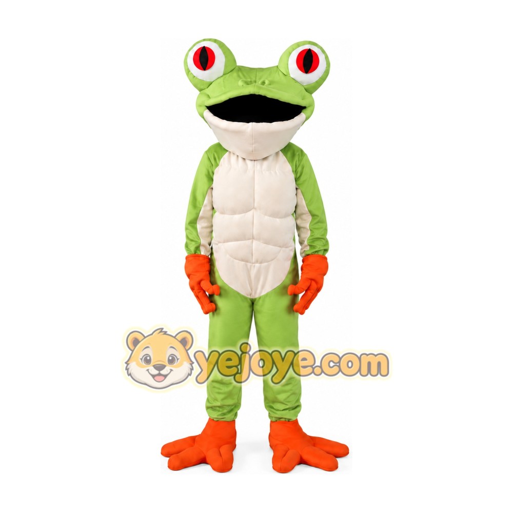 Green Frog Shorts Mascot Costume Green Frog Shorts Mascot Costume
