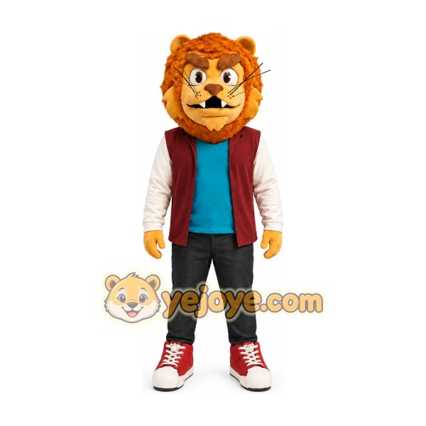 Lion Red Jacket Mascot Costume