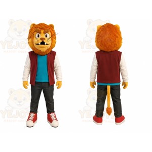 Lion Red Jacket Mascot Costume