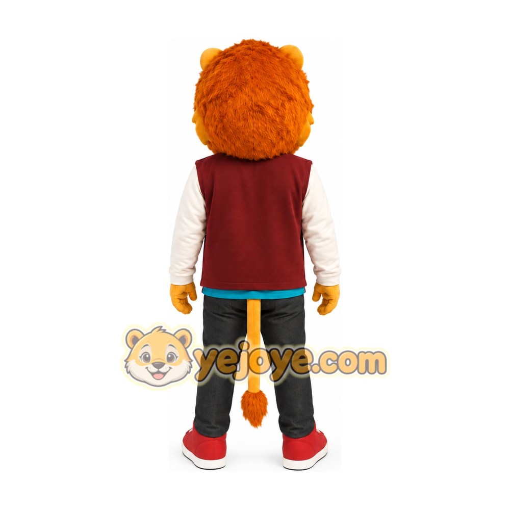 Lion Red Jacket Mascot Costume