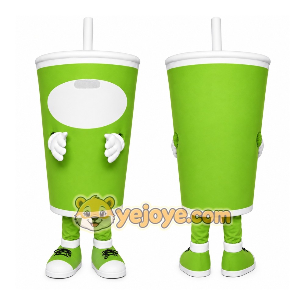 Green Drink Cup Mascot Costume