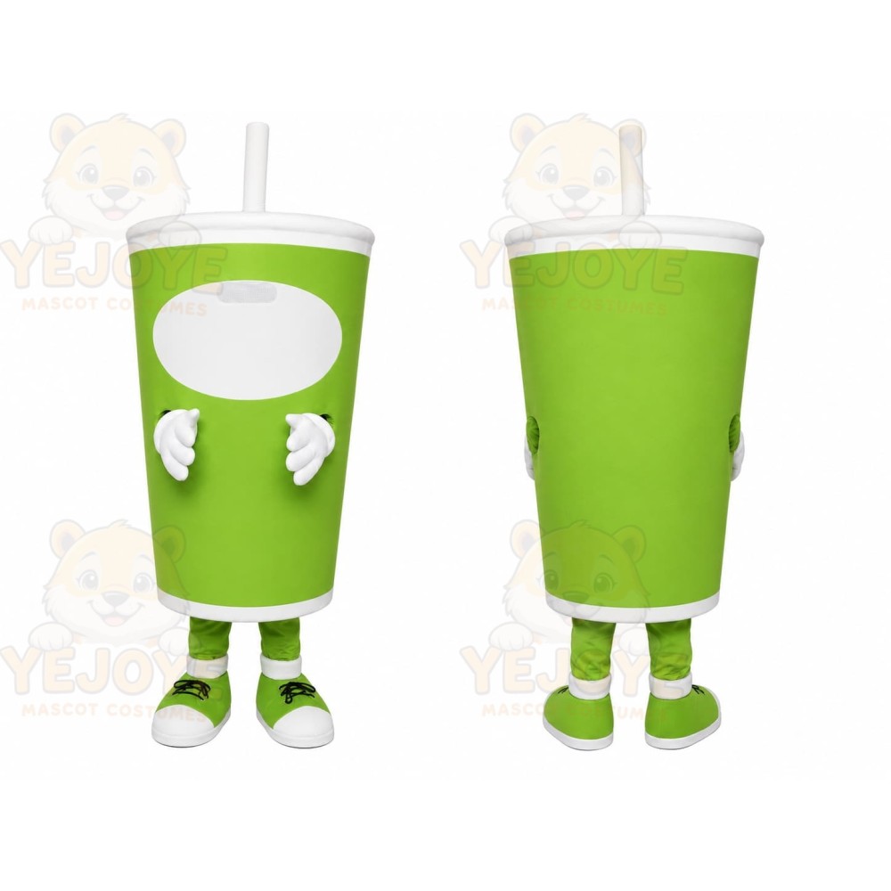 Green Drink Cup Mascot Costume