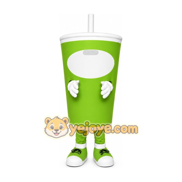 Green Drink Cup Mascot Costume Green Drink Cup Mascot Costume