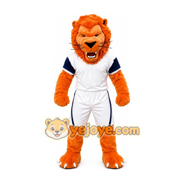 Orange Lion Sports Mascot Costume