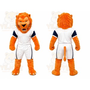 Orange Lion Sports Mascot Costume