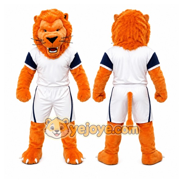 Orange Lion Sports Mascot Costume