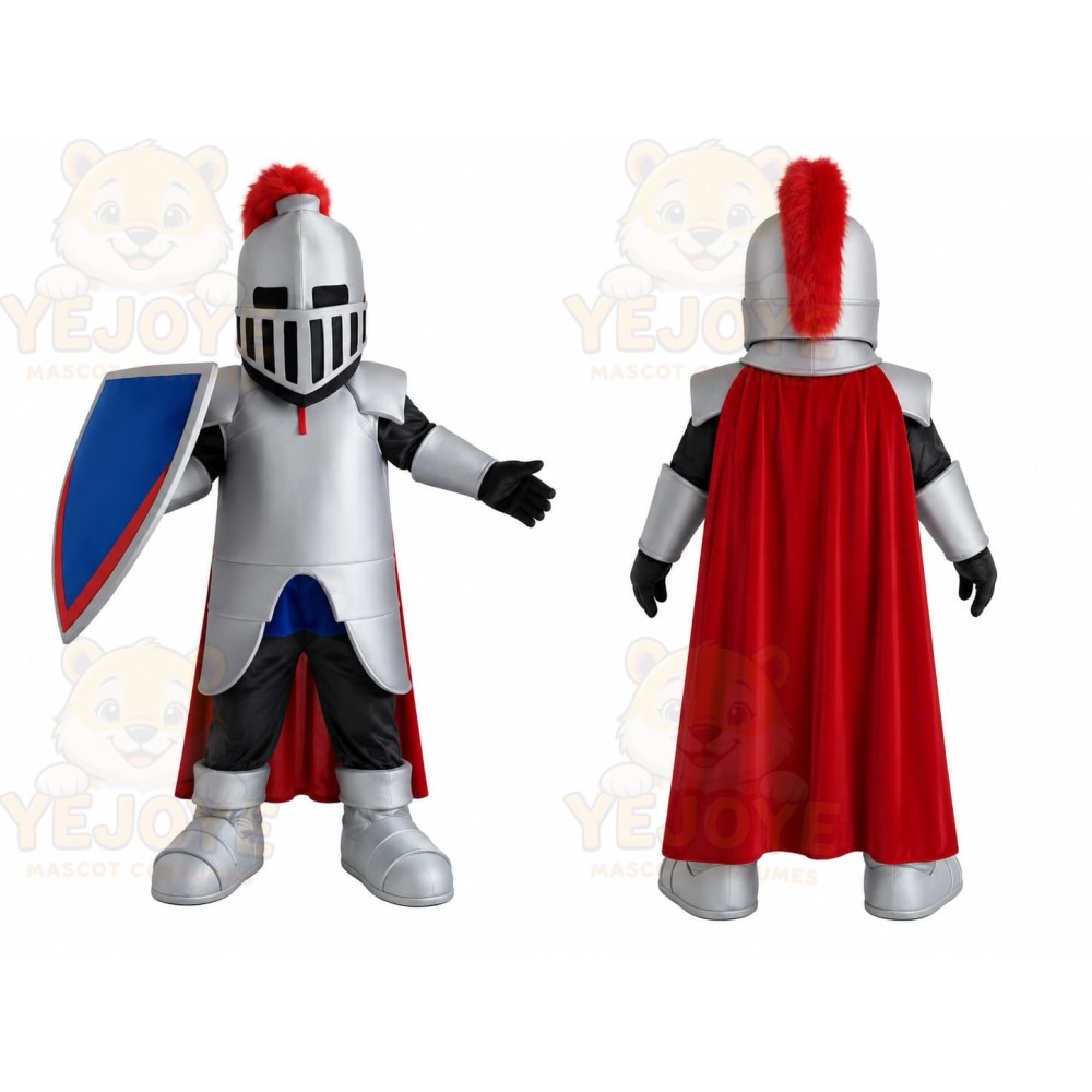 Silver Knight Mascot Costume