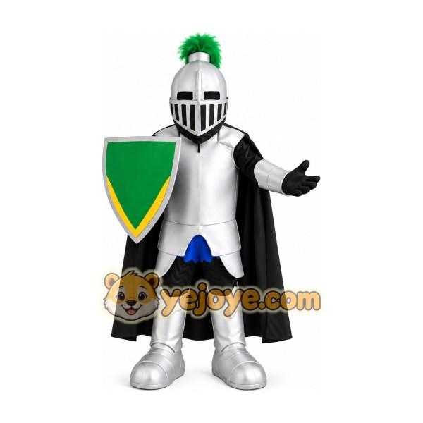 Black Cape Knight Mascot Costume