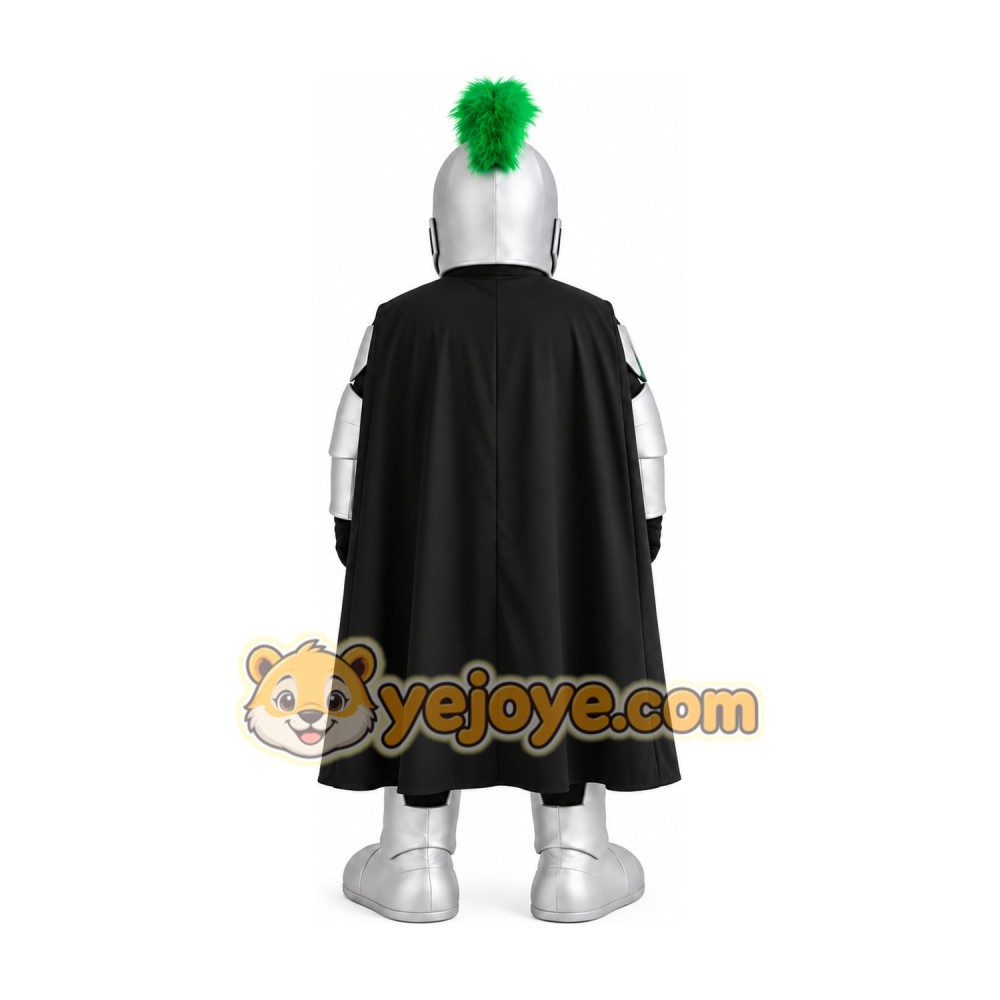 Black Cape Knight Mascot Costume Black Cape Knight Mascot Costume