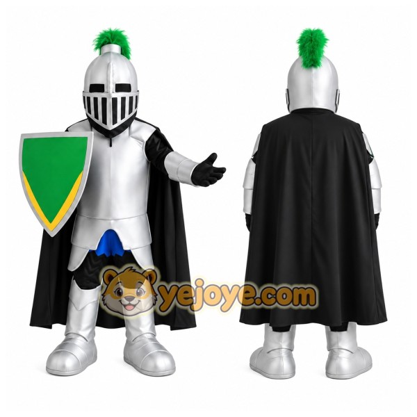 Black Cape Knight Mascot Costume