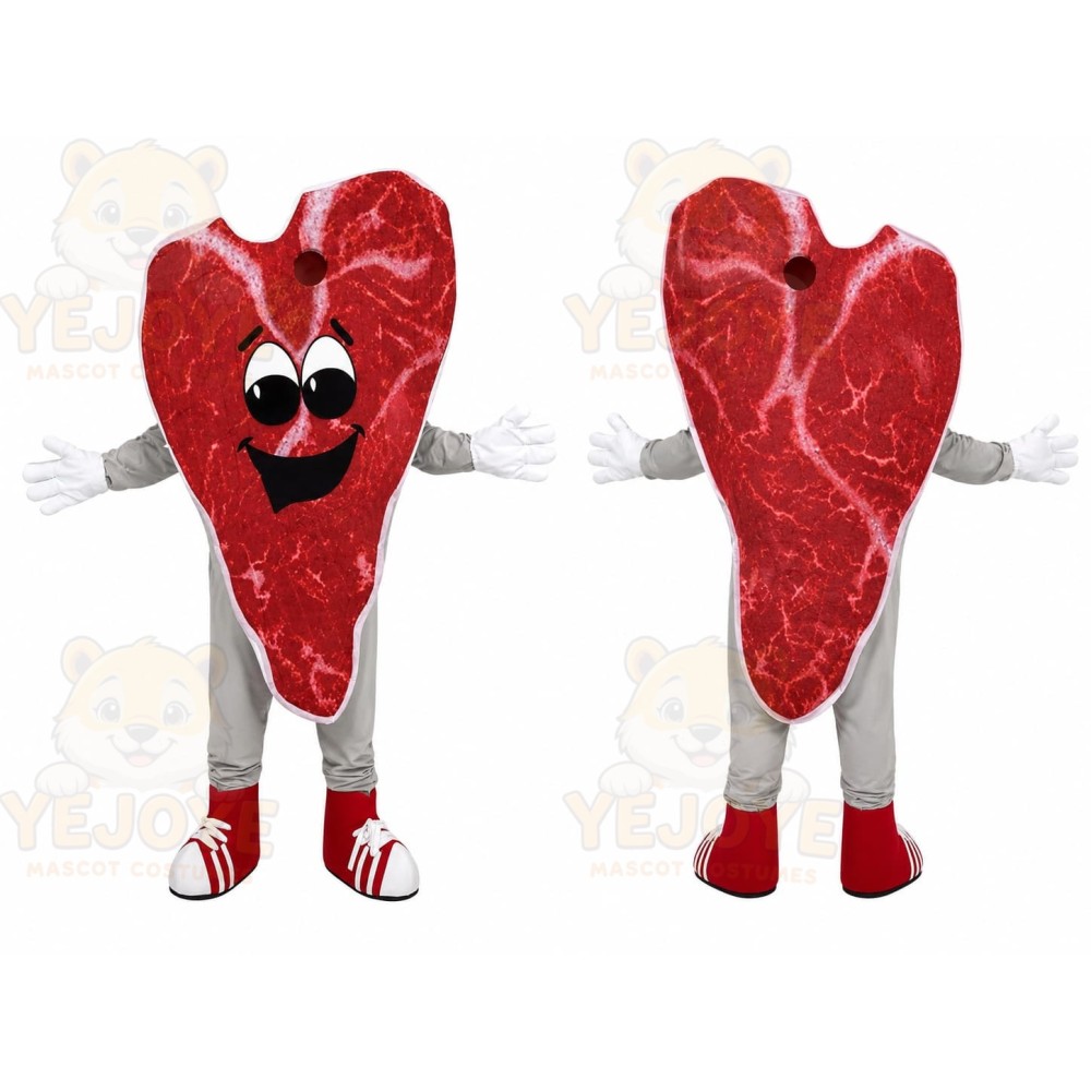Red Steak Mascot Costume