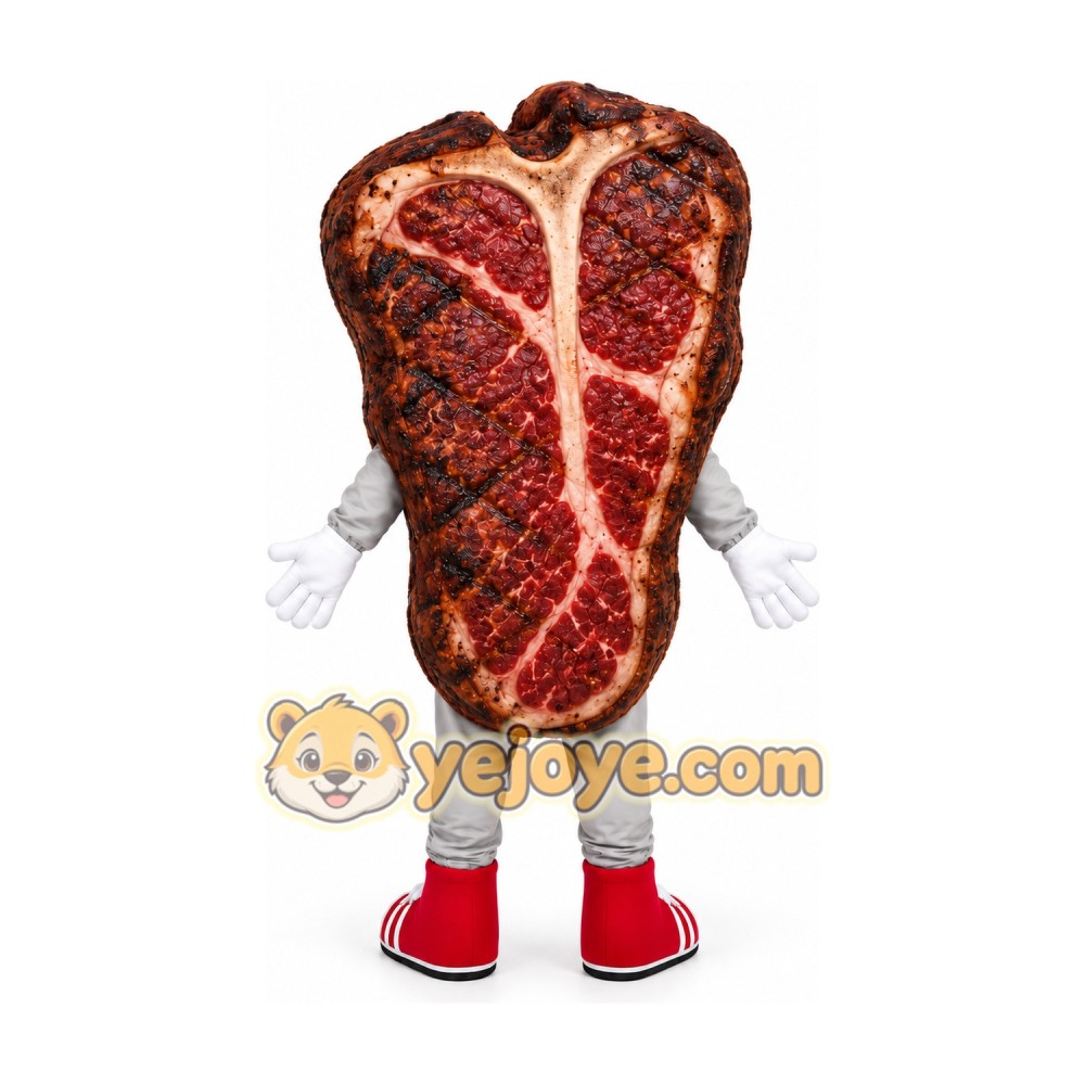 Red Steak Mascot Costume
