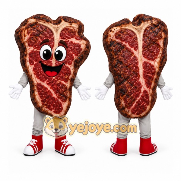 Red Steak Mascot Costume
