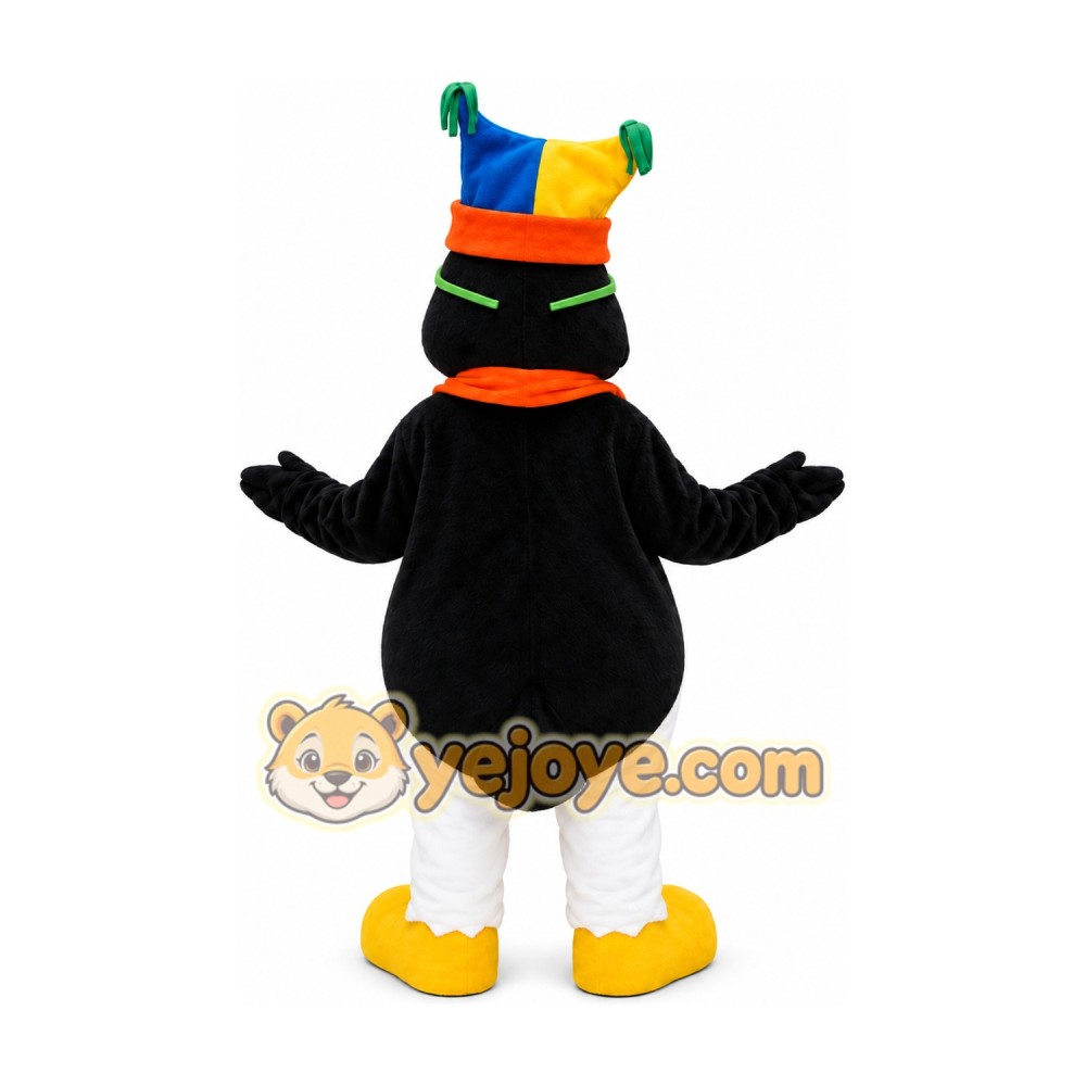 Penguin Jester Mascot Costume Penguin Jester Mascot Costume