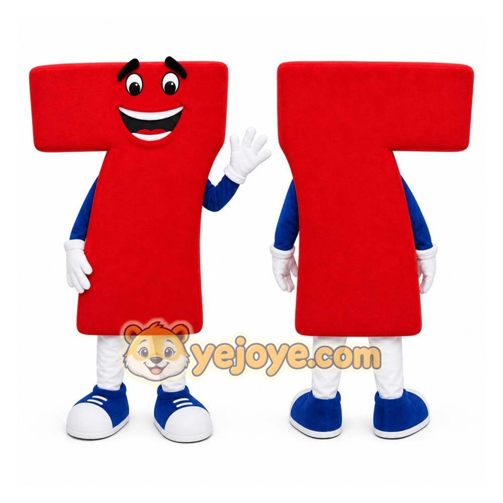 Red Seven Number Character Mascot Costume Red Seven Number Character Mascot Costume