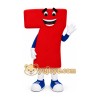 Red Seven Number Character Mascot Costume Red Seven Number Character Mascot Costume