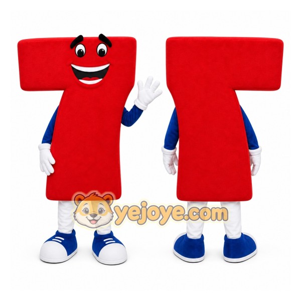 Red Seven Number Character Mascot Costume