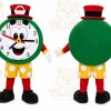 Green Clock Mascot Costume