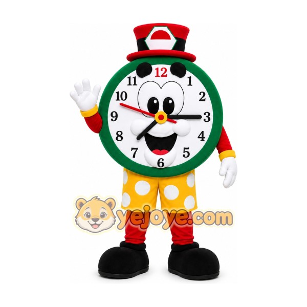 Green Clock Mascot Costume