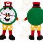 Green Clock Mascot Costume