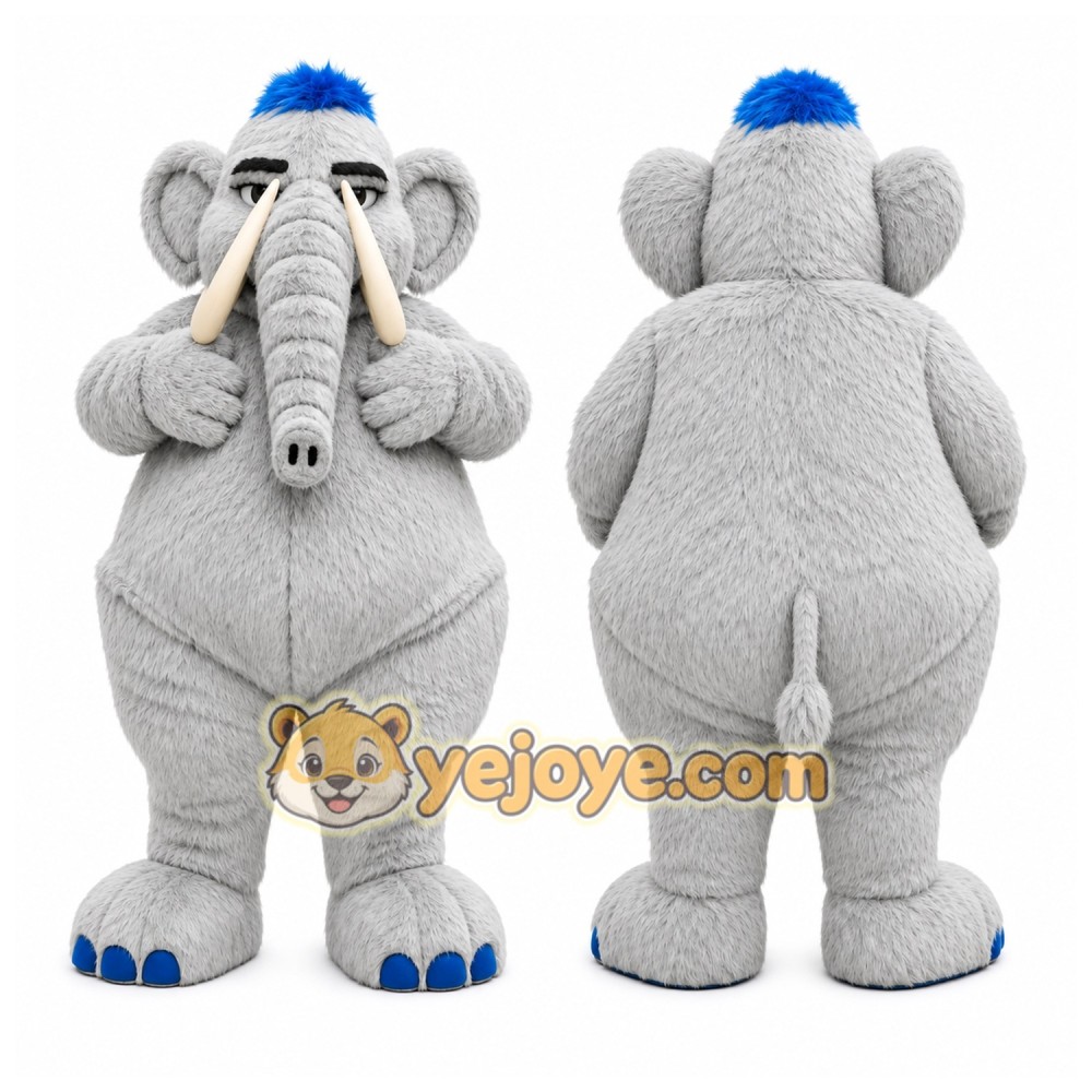 Gray Elephant Scarf Mascot Costume Gray Elephant Scarf Mascot Costume