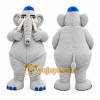Gray Elephant Scarf Mascot Costume Gray Elephant Scarf Mascot Costume