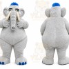 Gray Elephant Scarf Mascot Costume
