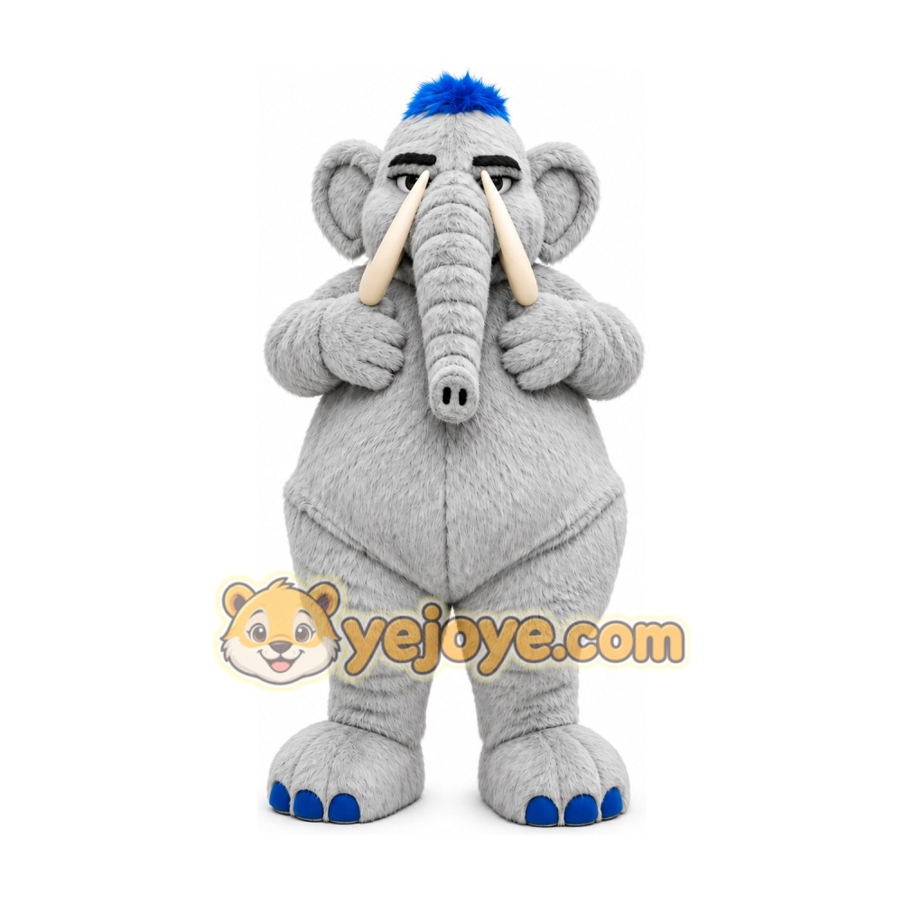 Gray Elephant Scarf Mascot Costume Gray Elephant Scarf Mascot Costume
