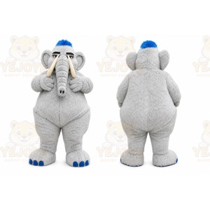 Gray Elephant Scarf Mascot Costume