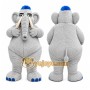 Gray Elephant Scarf Mascot Costume