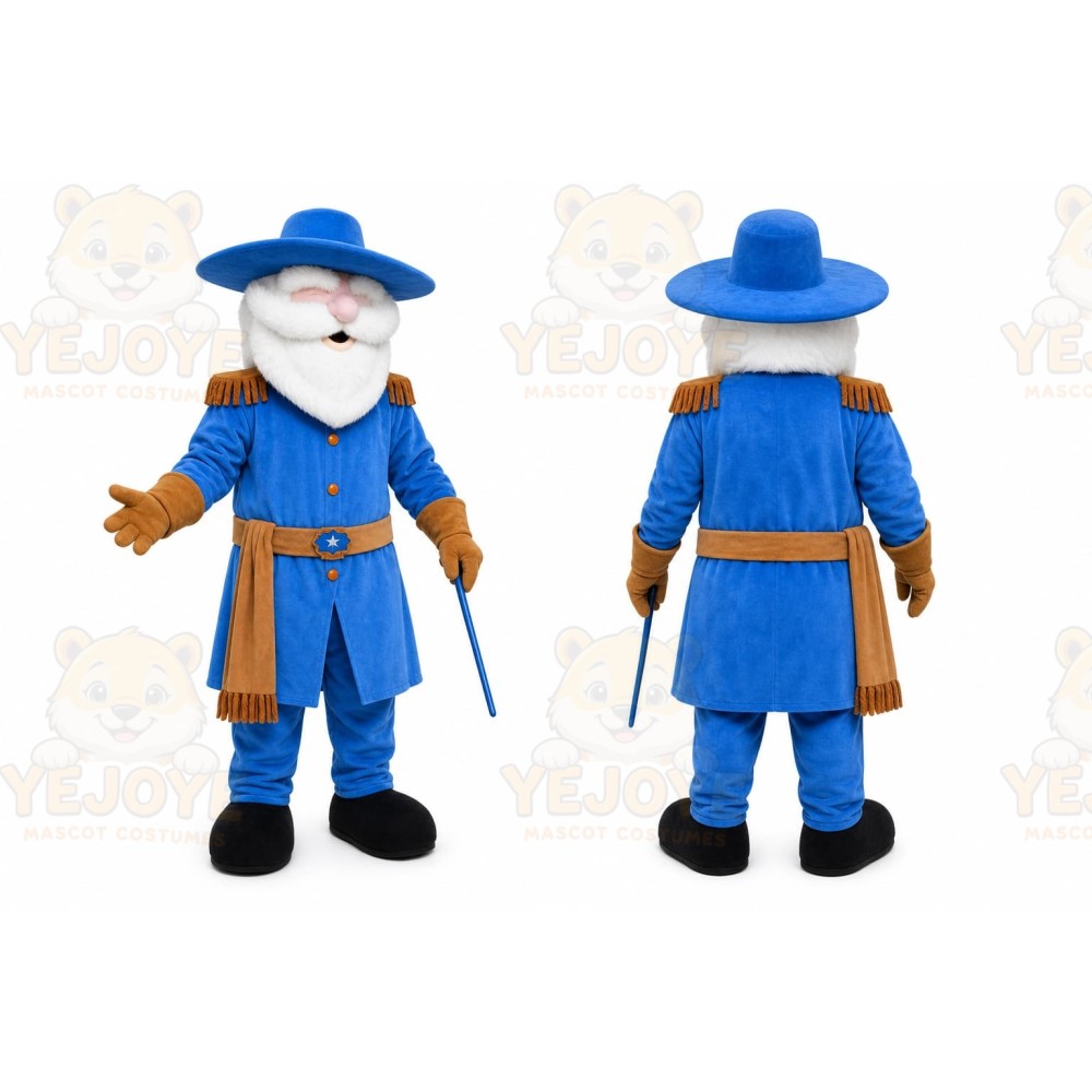 Blue Cowboy Mascot Costume