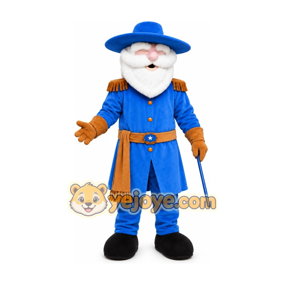 Blue Cowboy Mascot Costume Blue Cowboy Mascot Costume