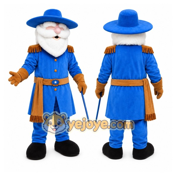 Blue Cowboy Mascot Costume