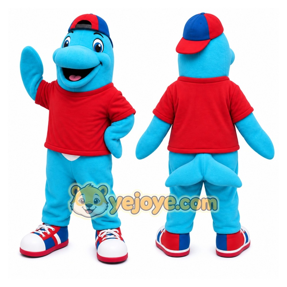 Blue Dolphin Mascot Costume Blue Dolphin Mascot Costume