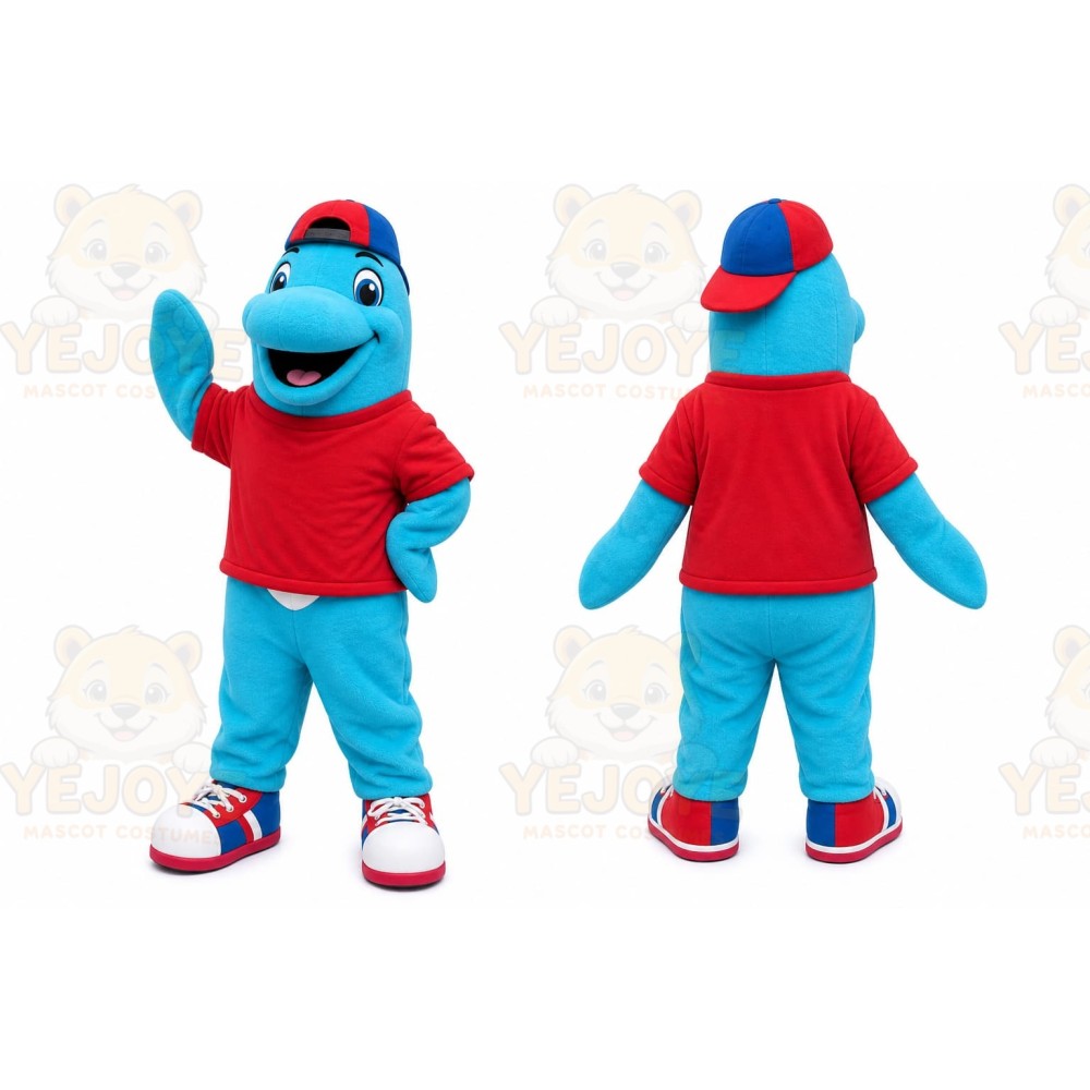 Blue Dolphin Mascot Costume